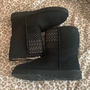 Ugg Australia Black Short Boots w/ Swarovskis